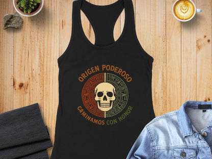 Origen Poderoso Caminamos Con Honor Skull Design Tank