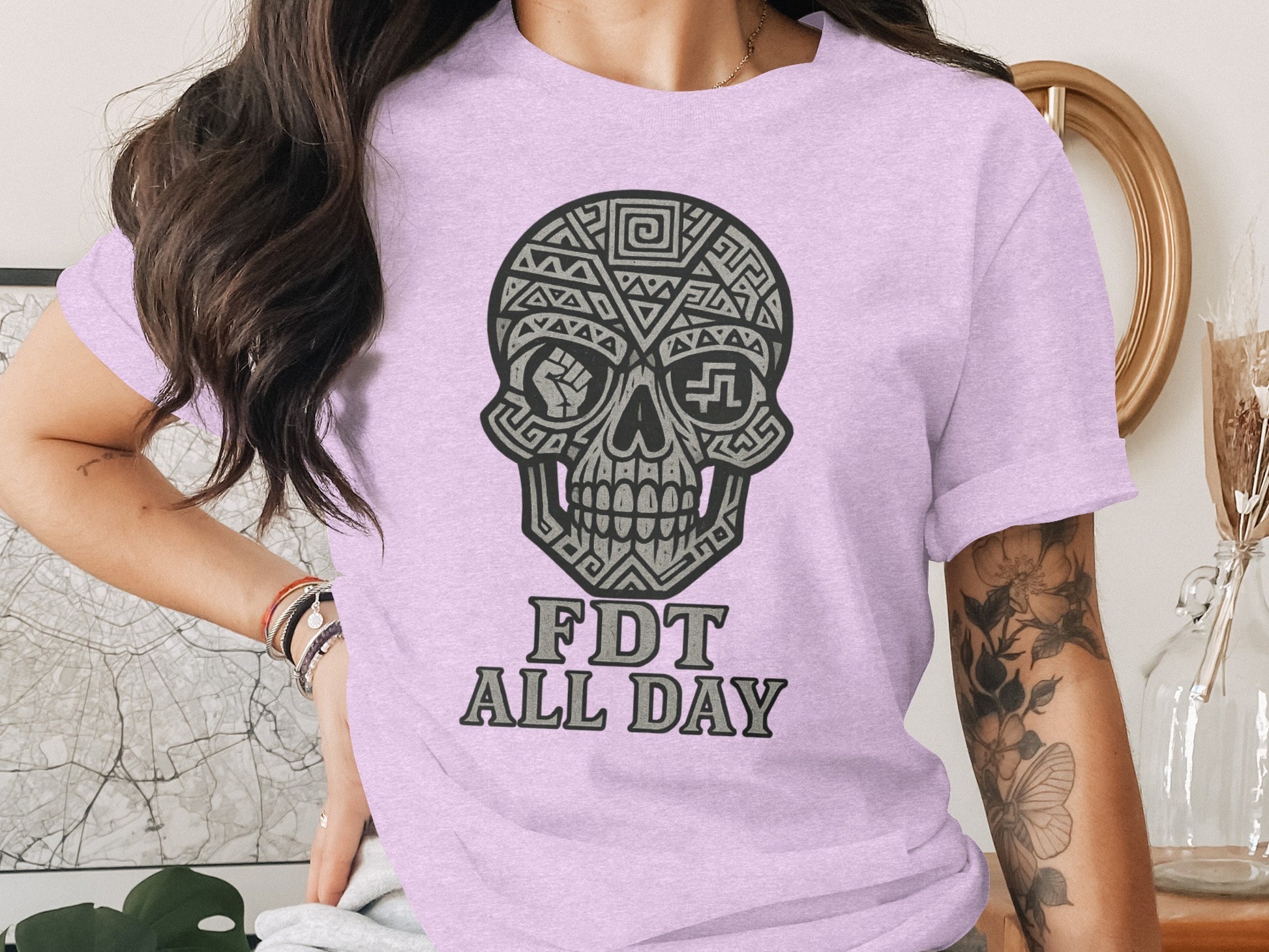 FDT All Day Skull Graphic Unisex Casual Wear Shirt