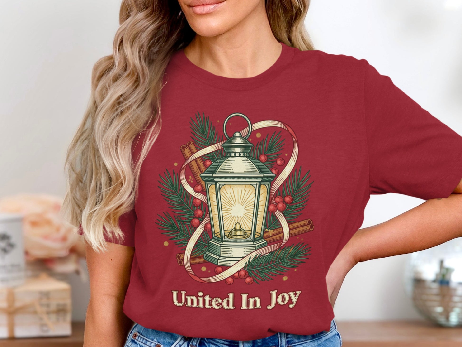 Festive Lantern Design United In Joy Graphic Shirt