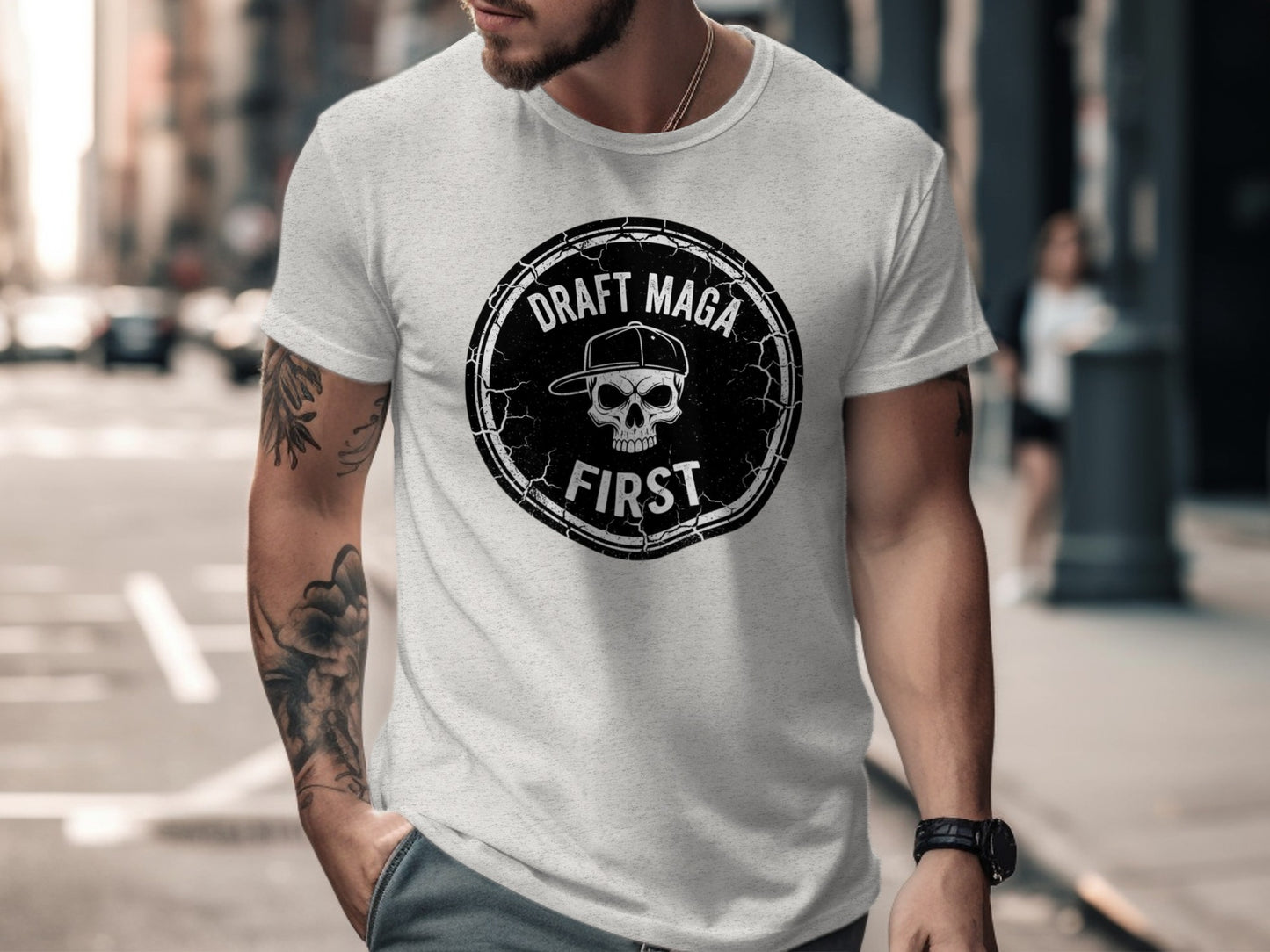 Draft Maga First Skull Graphic T-shirt for Casual Wear