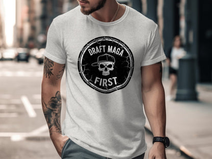 Draft Maga First Skull Graphic T-shirt for Casual Wear