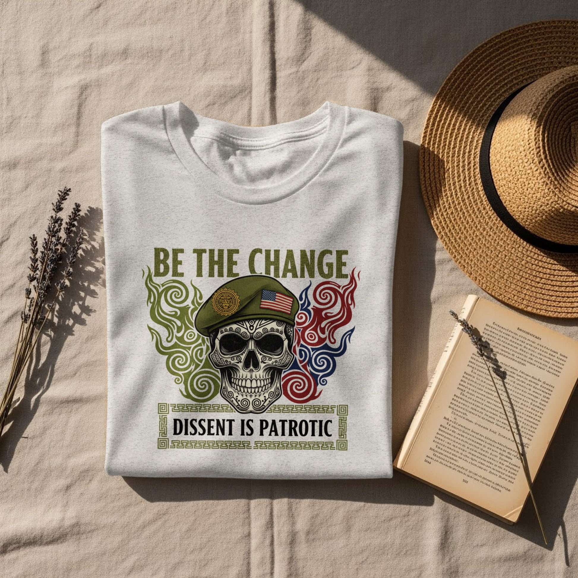 Be the Change Dissent is Patriotic Skull Shirt