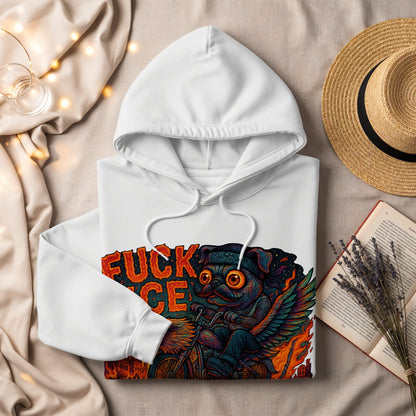Unique Pug Design White Pullover Hoodie Clothing Product