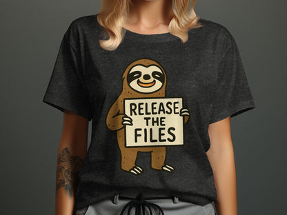 Release the Files Sloth Design T Shirt product type