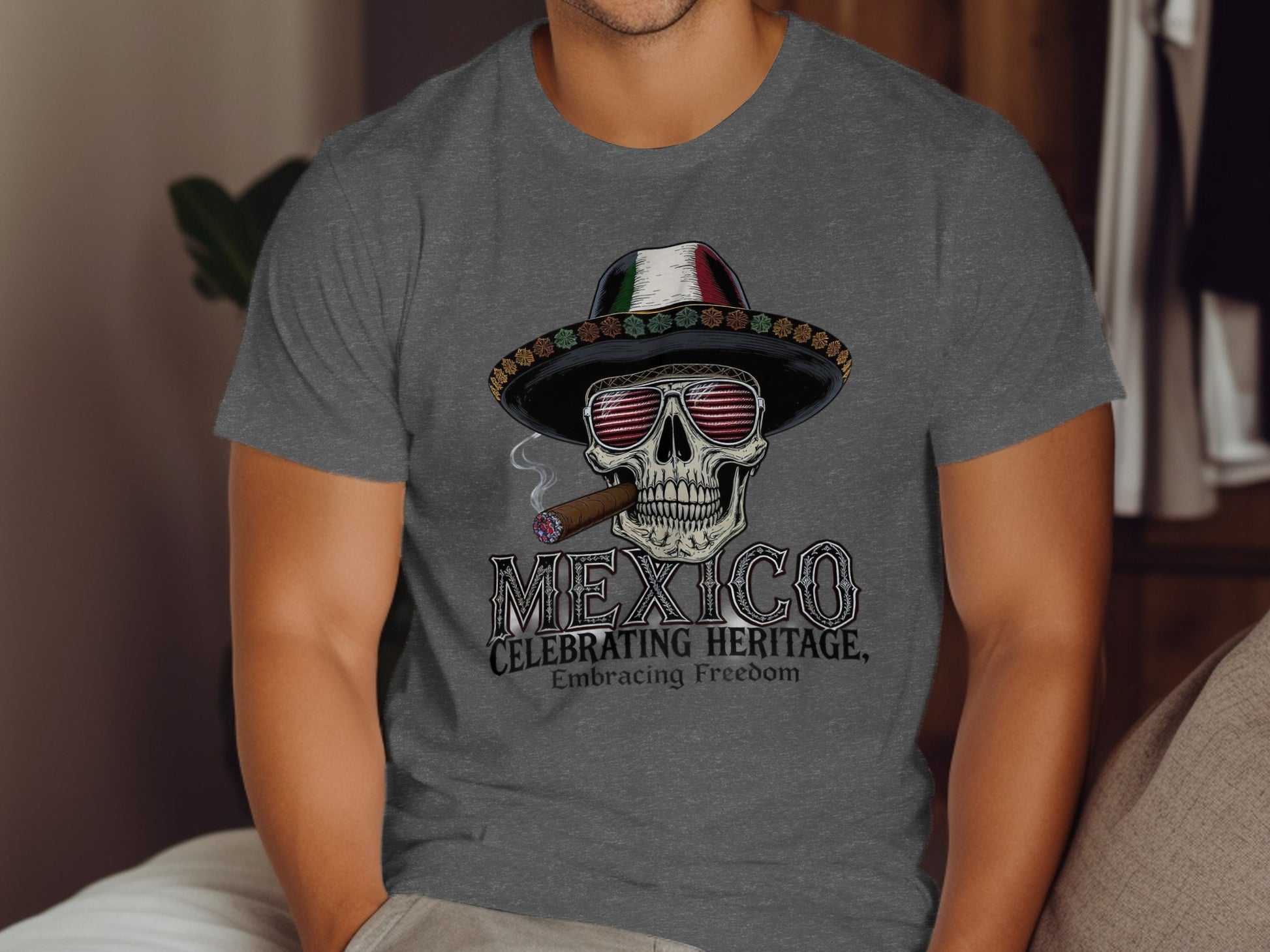 Mexico Celebrating Heritage Skull T-Shirt product type