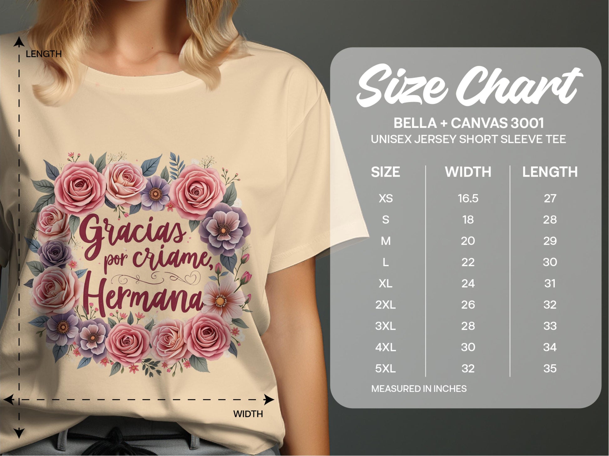 Floral Gracias por Cuidarme Hermana tee product