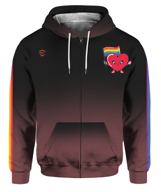 Hoodie of Happiness: Unisex Soft Felt Zip-Up by AOP – Your New Best Friend for Chilly Days!