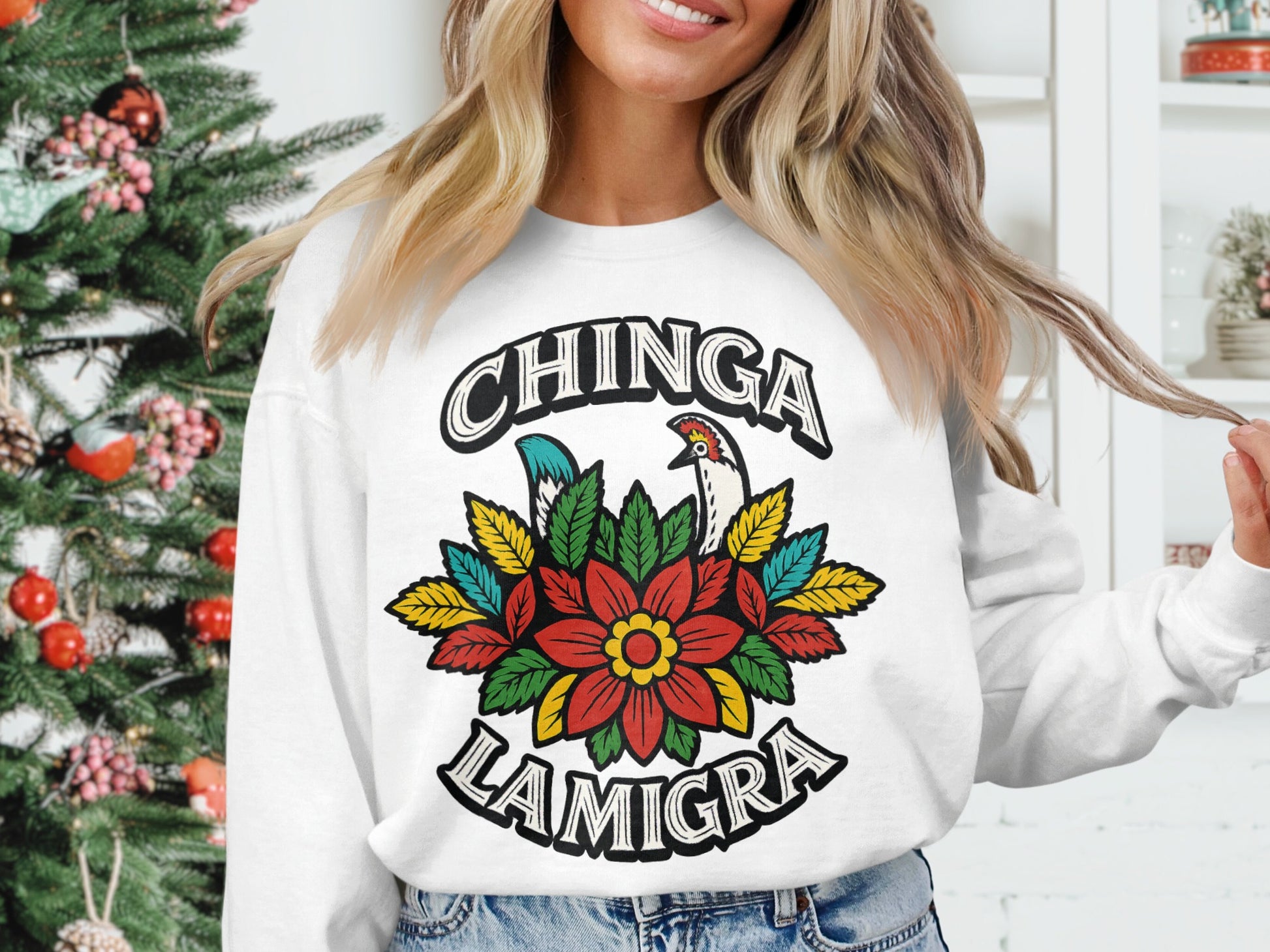 Chinga La Migra Graphic Crewneck Sweatshirt product