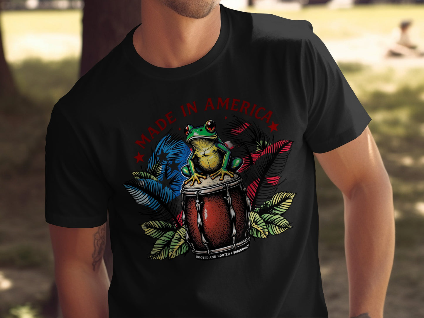 Made in America Frog with Drum Graphic Shirt