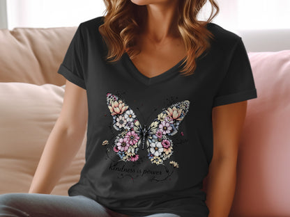 Floral Butterfly Kindness is Power T-Shirt product type