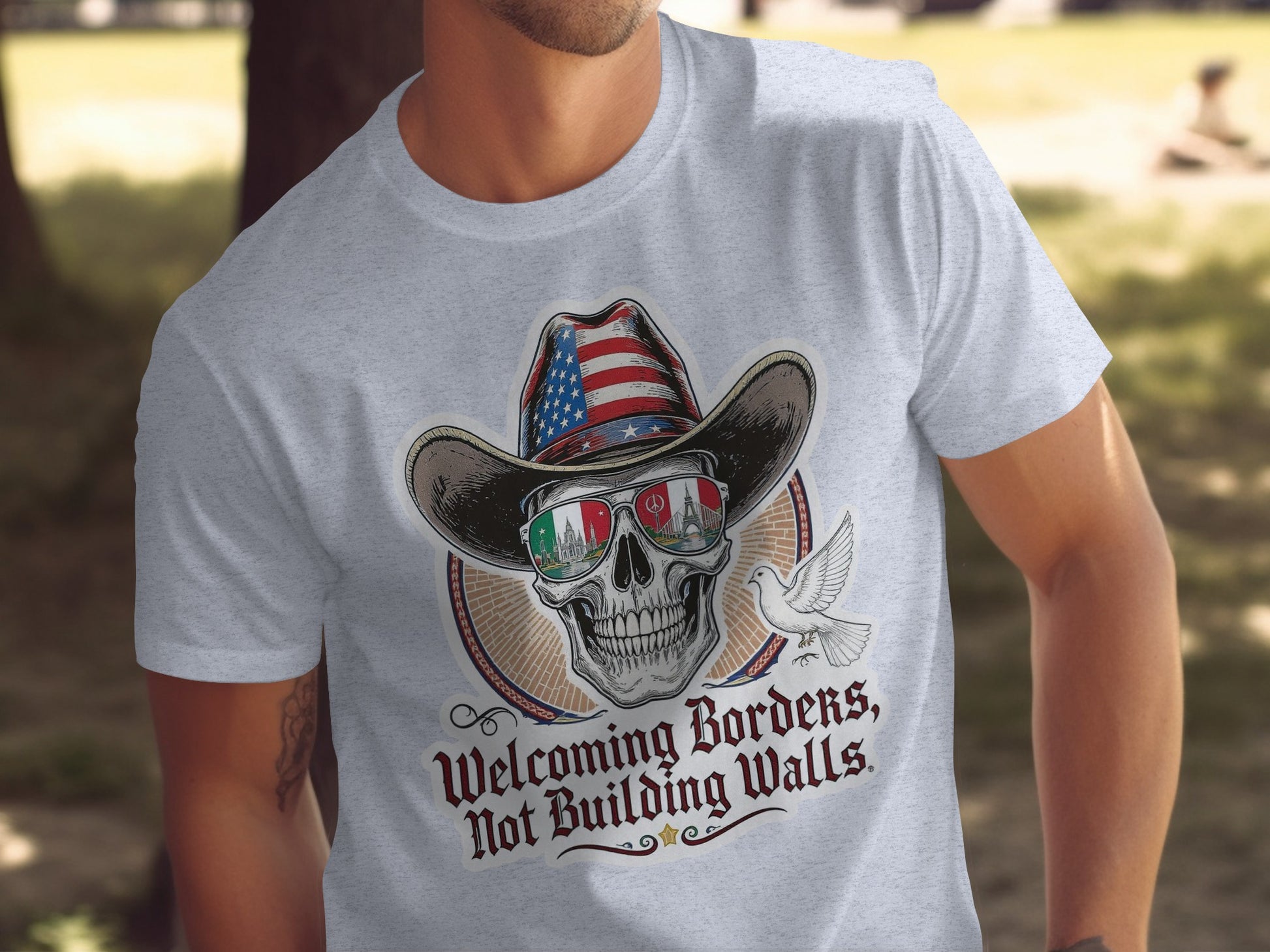 Welcoming Borders Not Building Walls T-shirt product