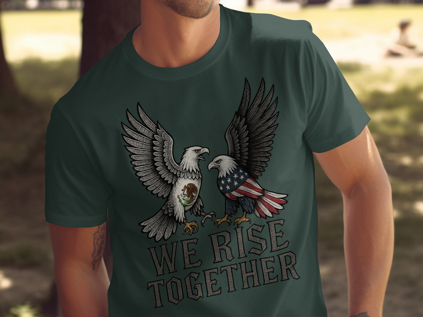 We Rise Together Patriotic Design T-Shirt