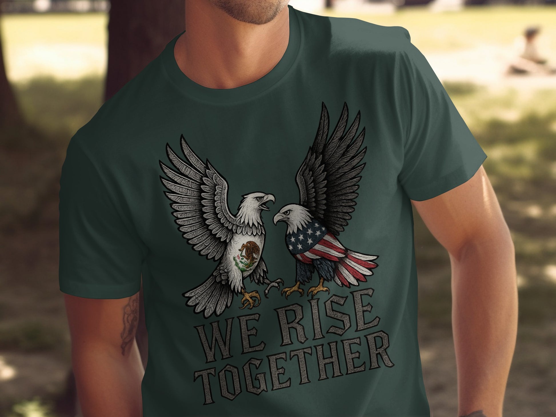 We Rise Together Patriotic Design T-Shirt