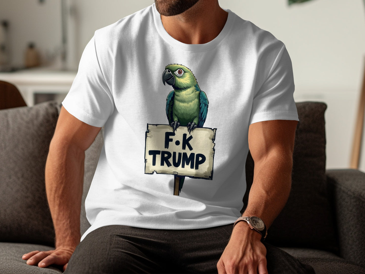 Funny Parrot Holding Political Sign Graphic Print product