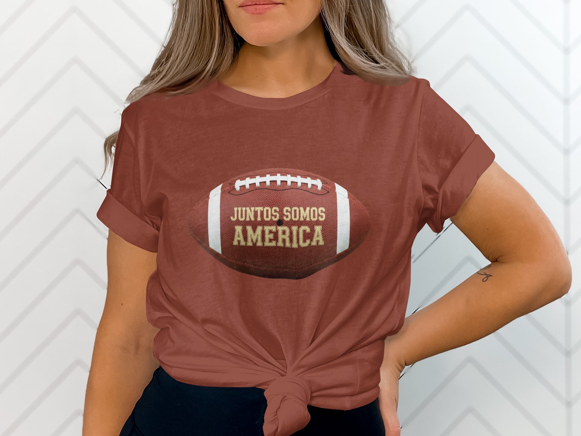 Juntos Somos America Football Design Shirt