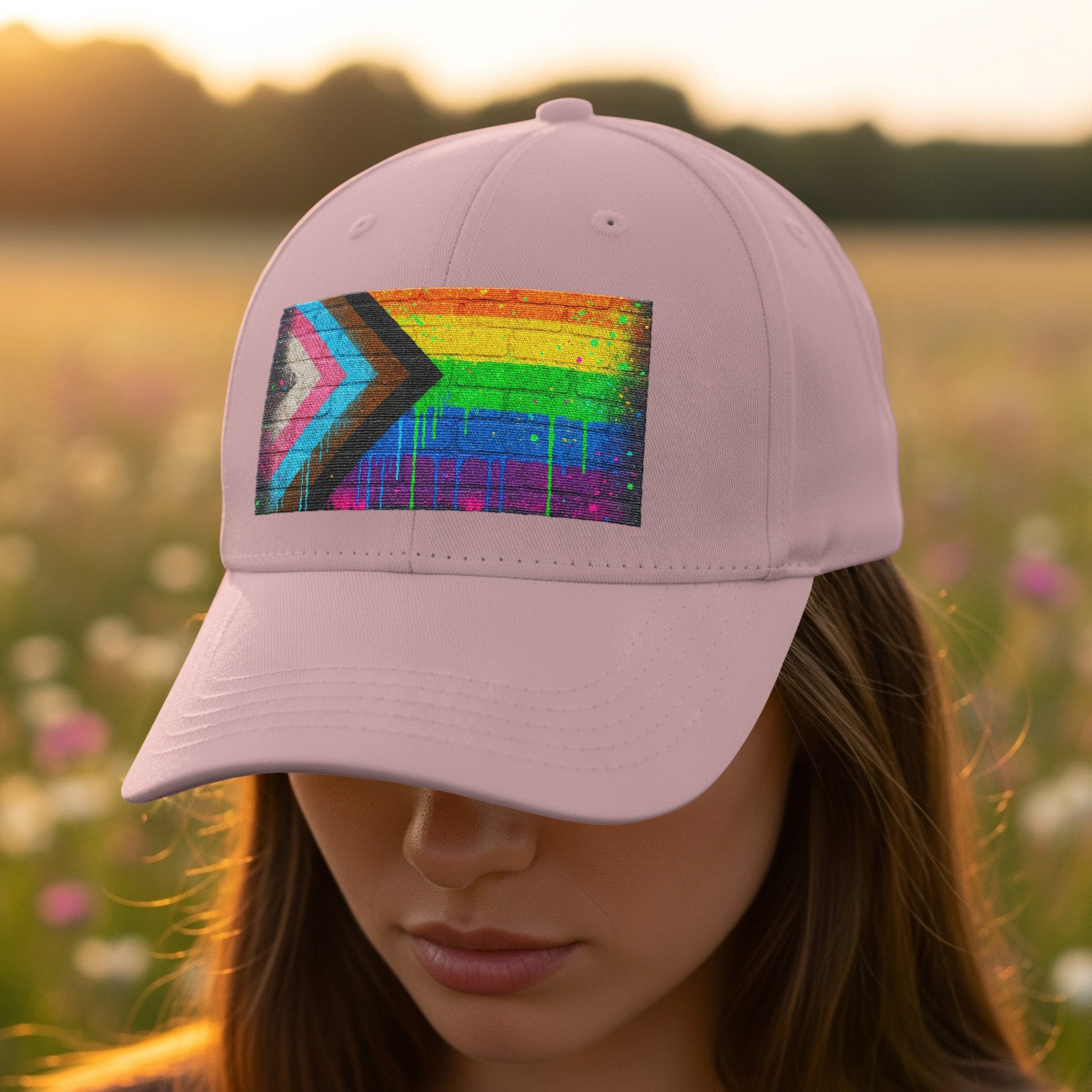 Colorful Arrow Print Rainbow Hat with Adjustable Strap product