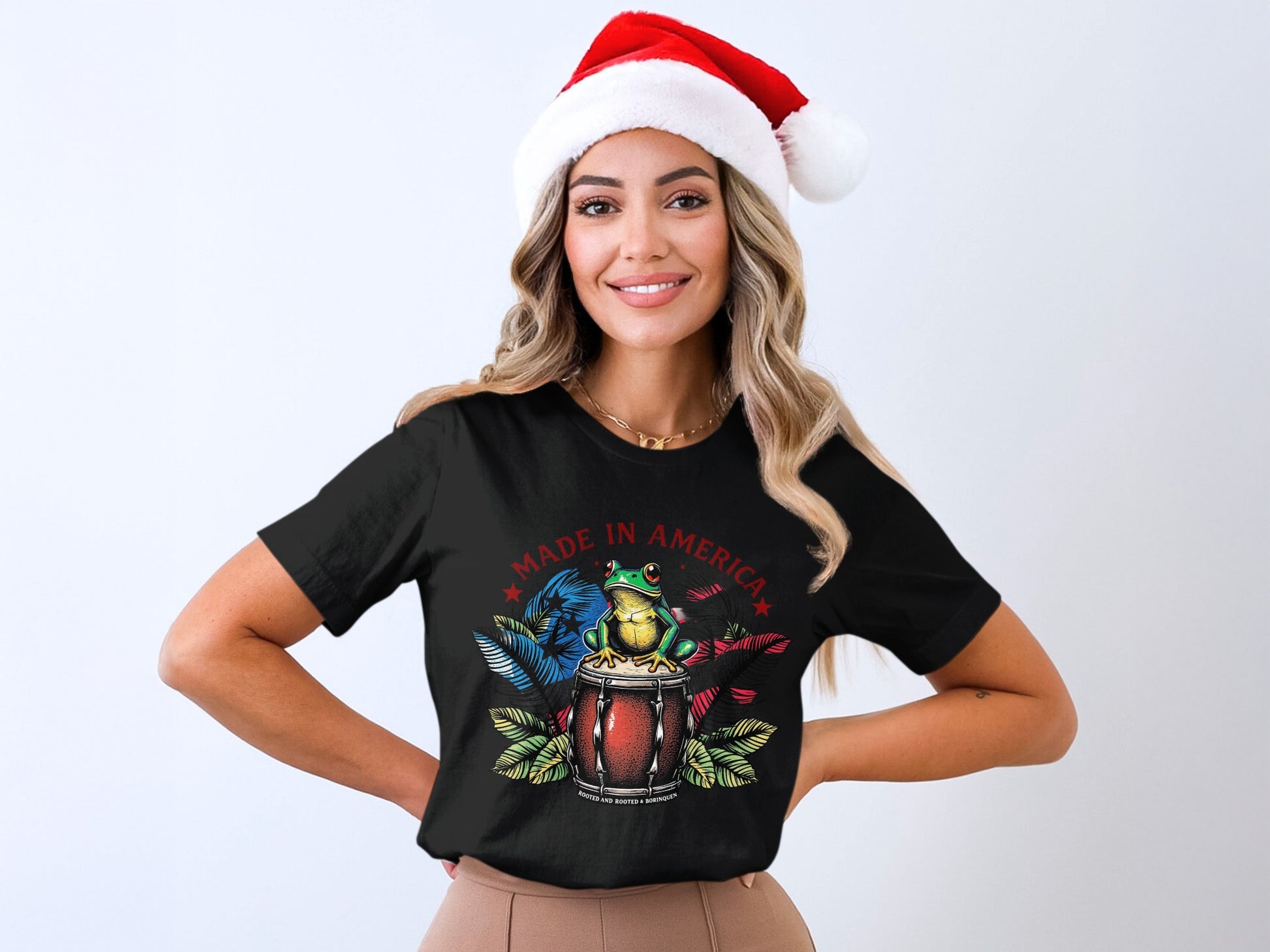 Festive American Drumming Design Christmas T-Shirt