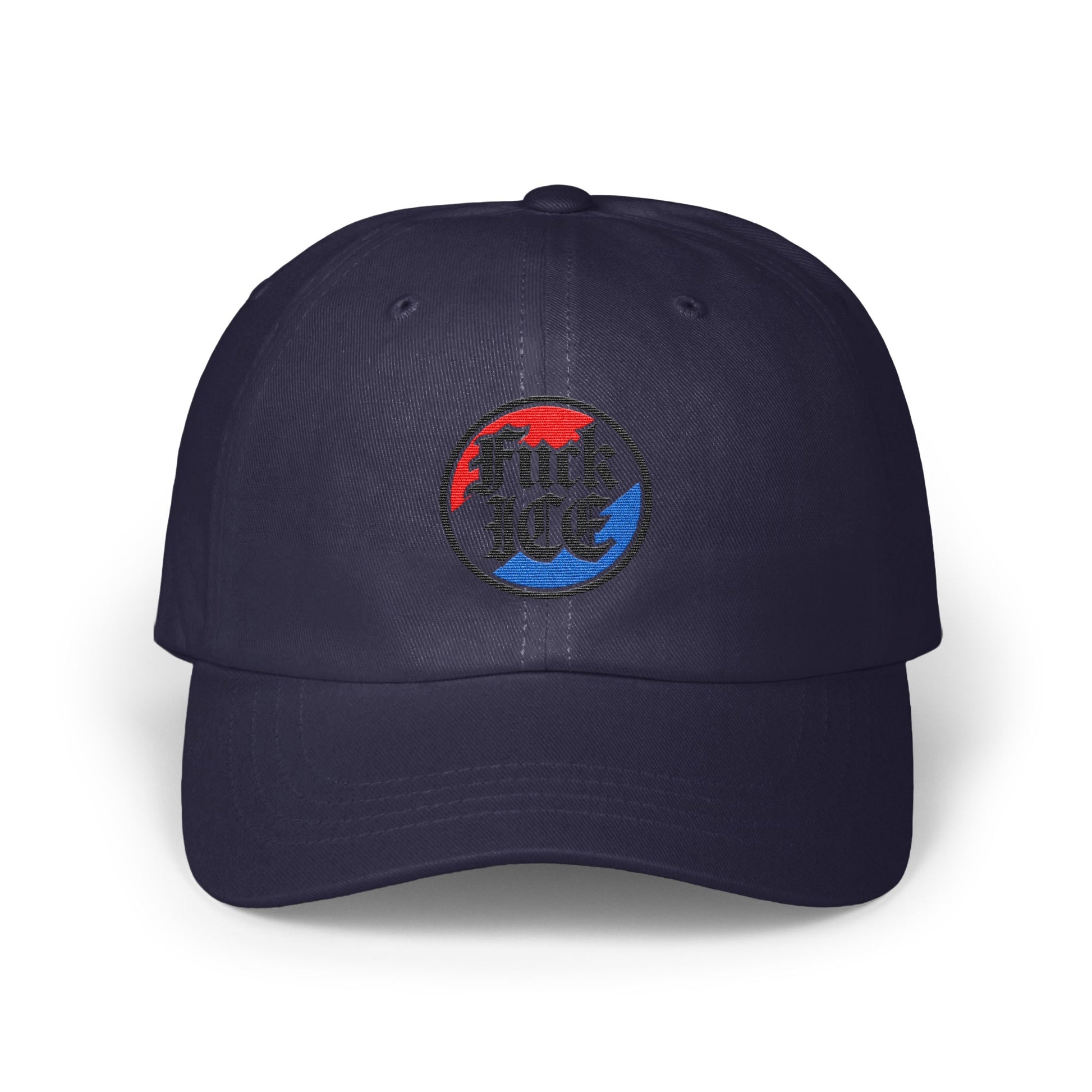 Stylish 'F**k ICE' Embroidered Navy Blue Cap product