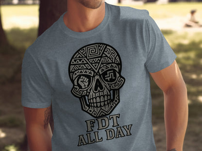 FDT All Day Skull Graphic T-Shirt for Casual Wear