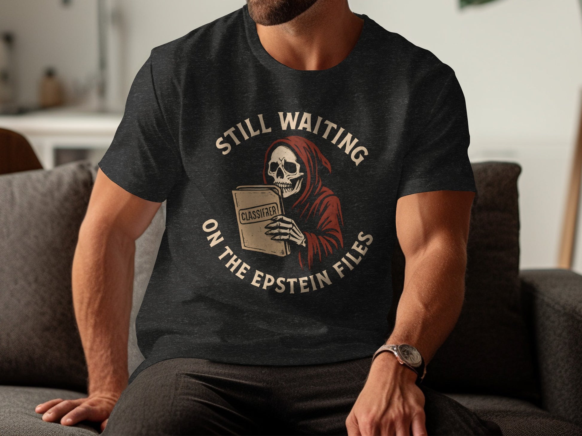 Still Waiting on the Epstein Files T-shirt product