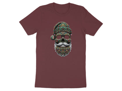 Festive Santa Skull Holiday Design T-Shirt