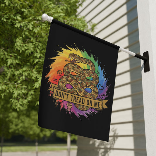 Rainbow Don't Tread On Me Snake Garden Flag product