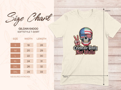 Celebrate Unity Not Walls Gildan 64000 T-shirt product type