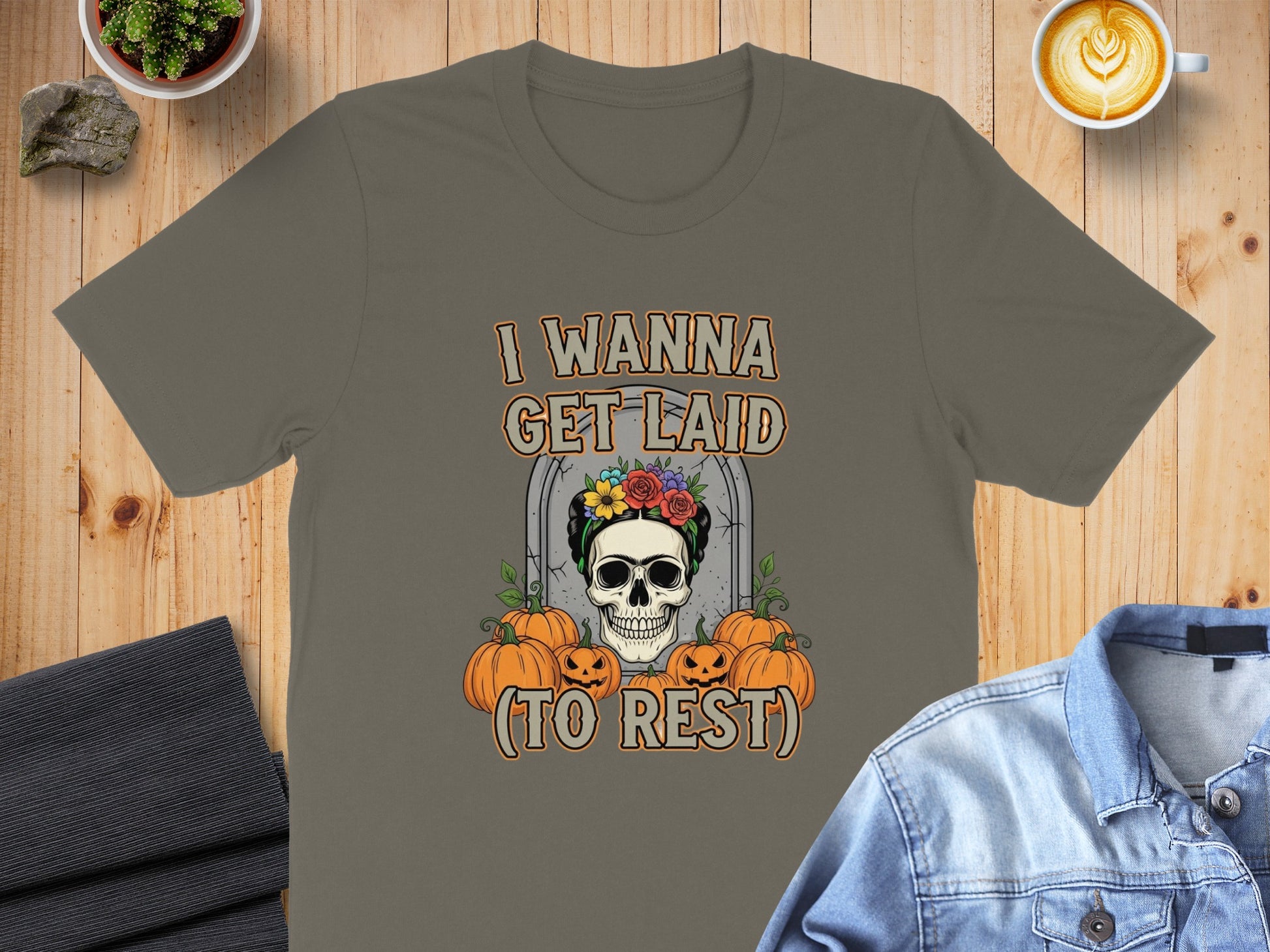 I Wanna Get Laid To Rest Skull Pumpkin Shirt product type