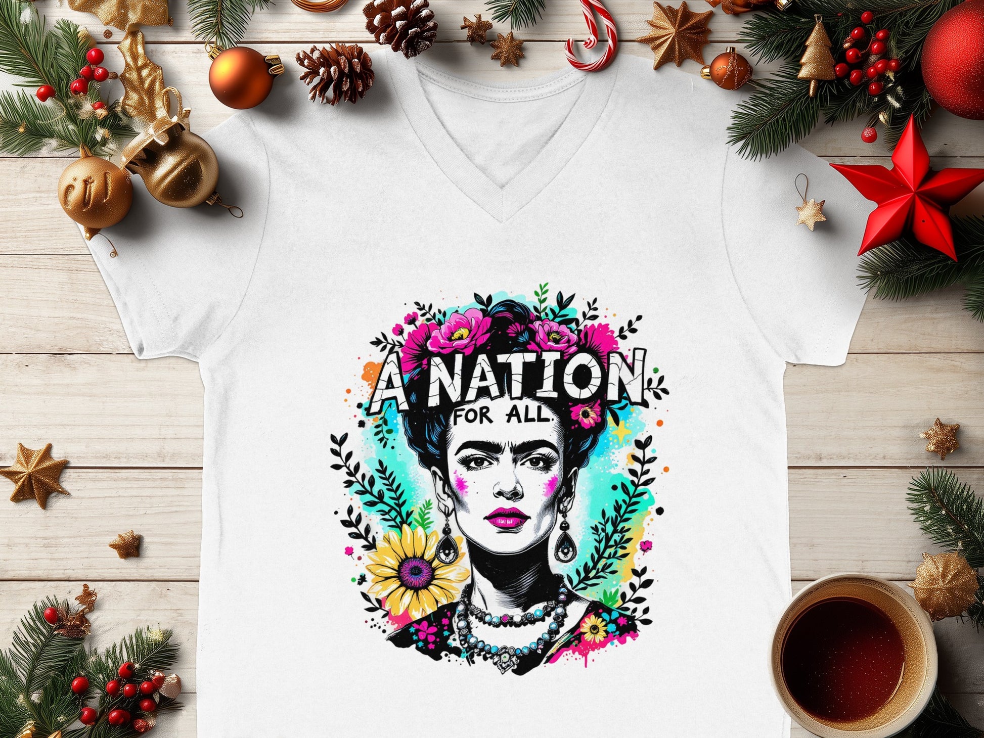 A Nation For All Colorful Artistic T-Shirt Design