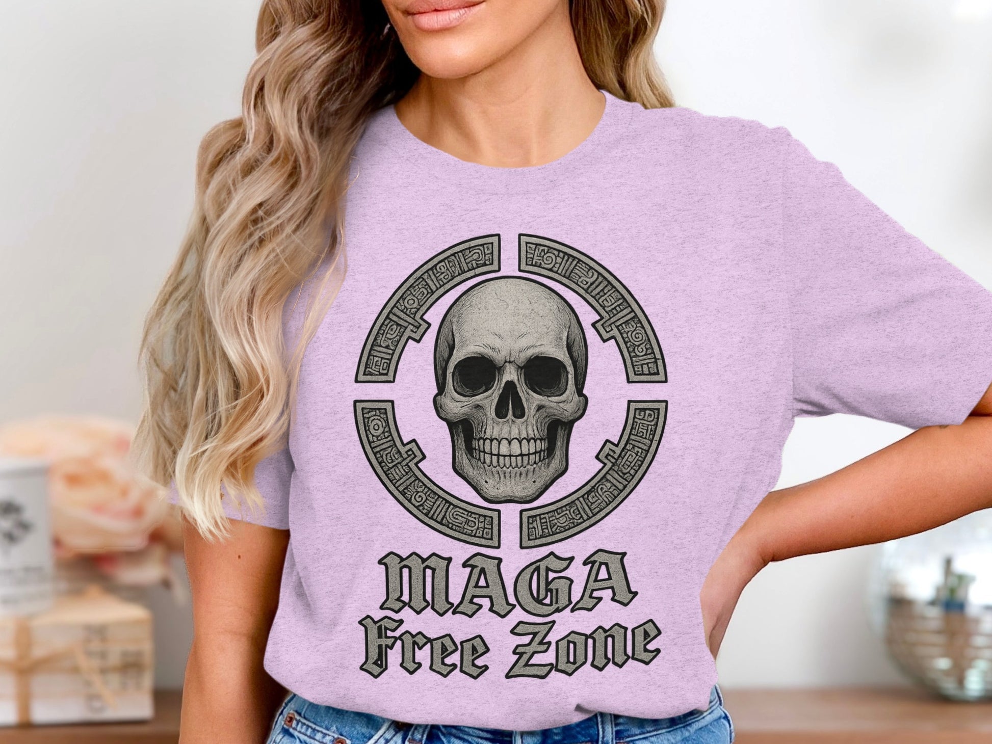 MAGA Free Zone Skull Graphic T-shirt Product