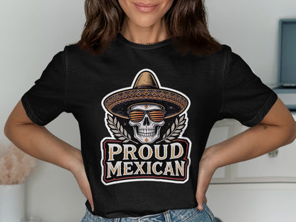 Proud Mexican Skull with Hat Graphic Shirt product type