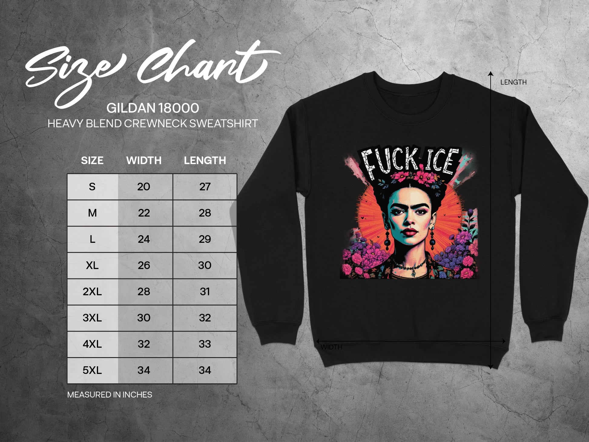 Frida Kahlo Portrait Graphic Sweatshirt Statement Design
