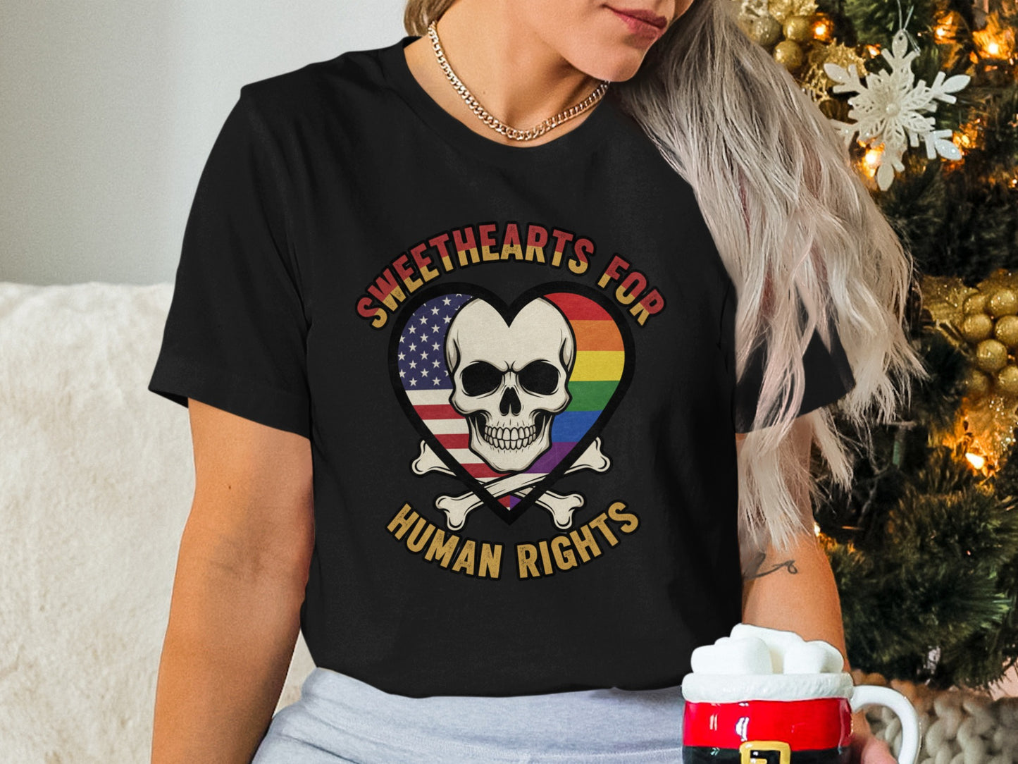 Sweethearts For Human Rights Skull T-Shirt
