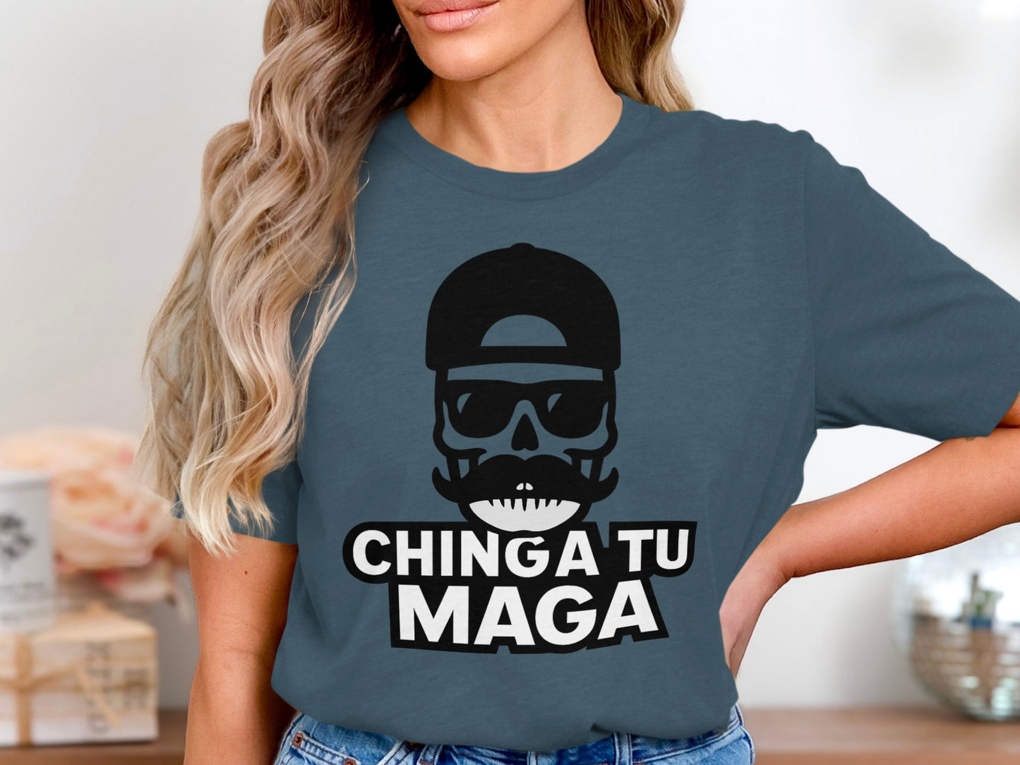 Chinga Tu Maga Skull Cap Graphic Tee Product