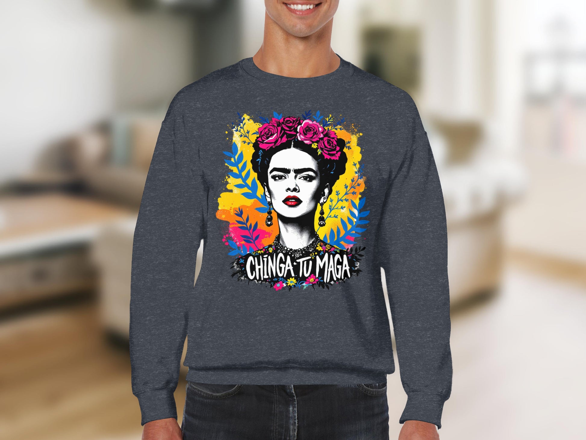 Vibrant Artistic Sweatshirt with Chinga tu Maga product type