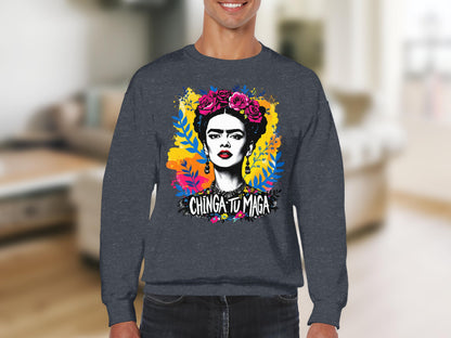 Vibrant Artistic Sweatshirt with Chinga tu Maga product type