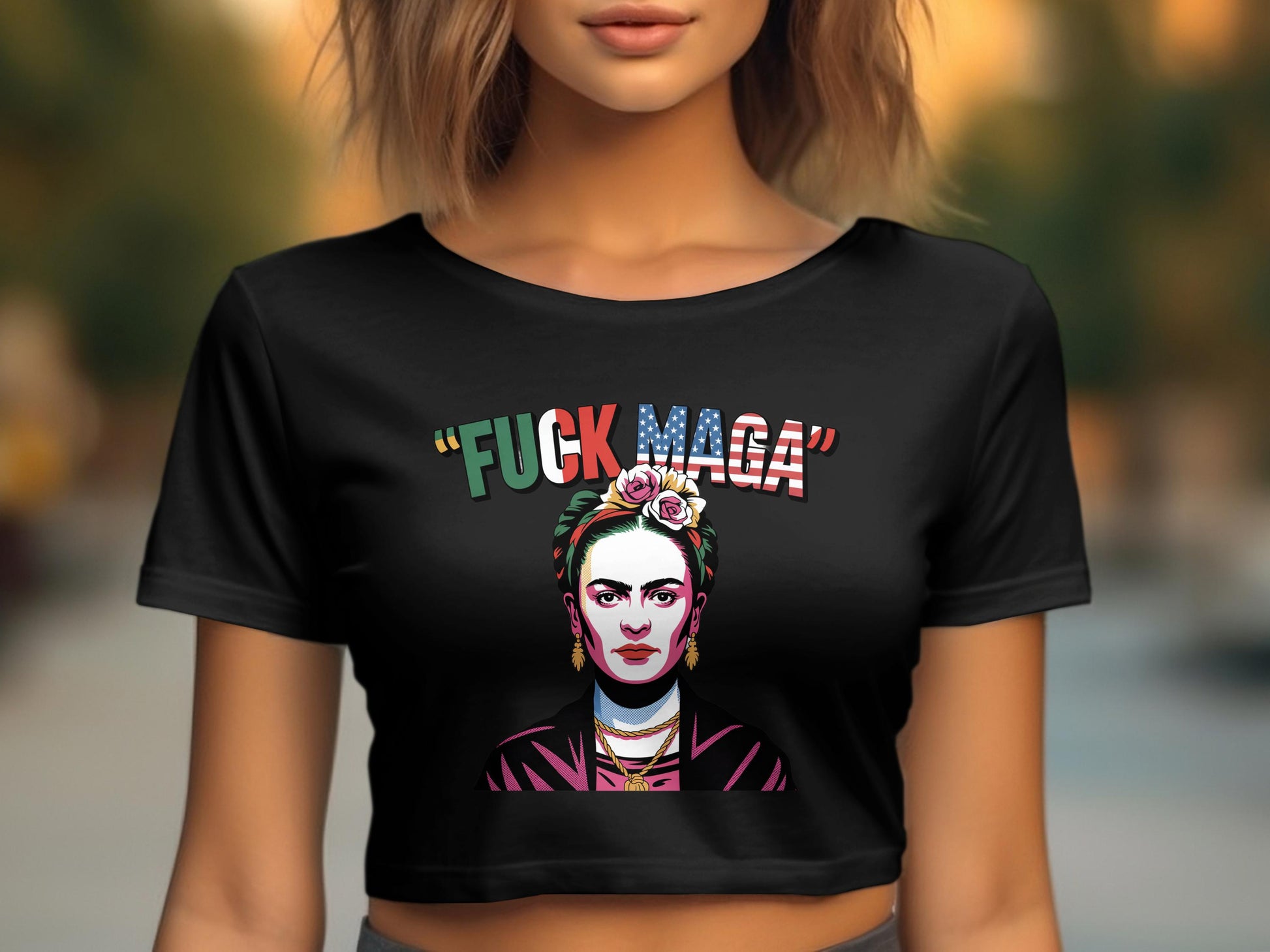 Bold Statement Anti-MAGA Graphic Crop Top product