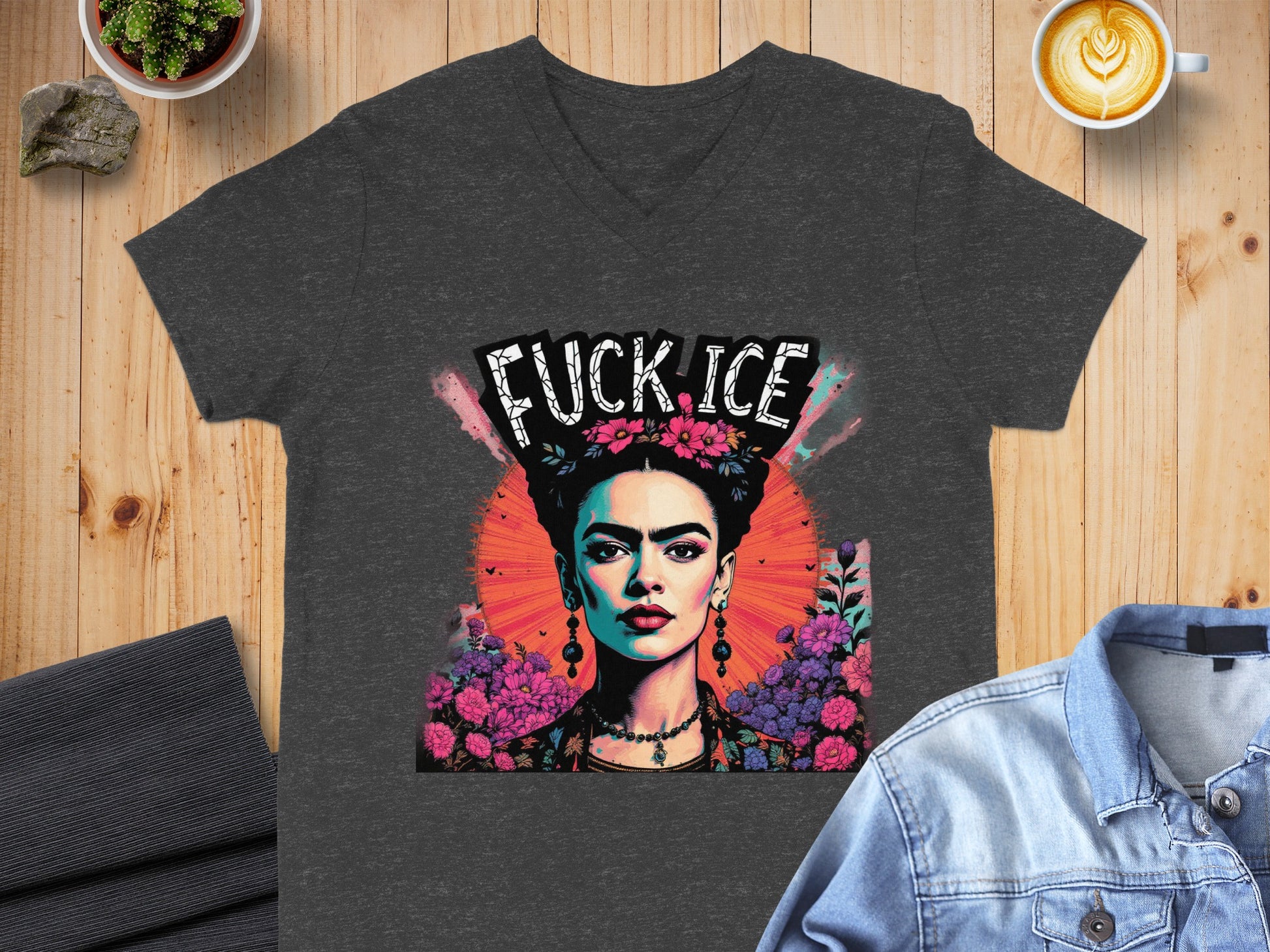 Artistic Graphic Fuck Ice Statement T-Shirt