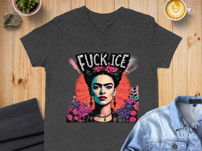 Artistic Graphic Fuck Ice Statement T-Shirt