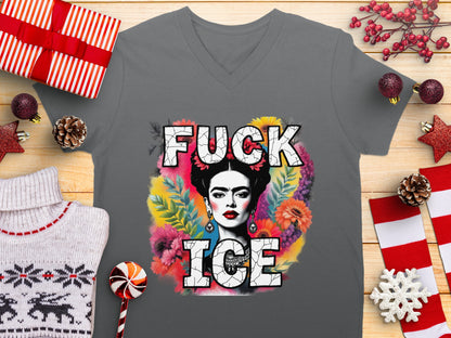 Bold Graphic Tee Featuring Colorful Frida Kahlo Design