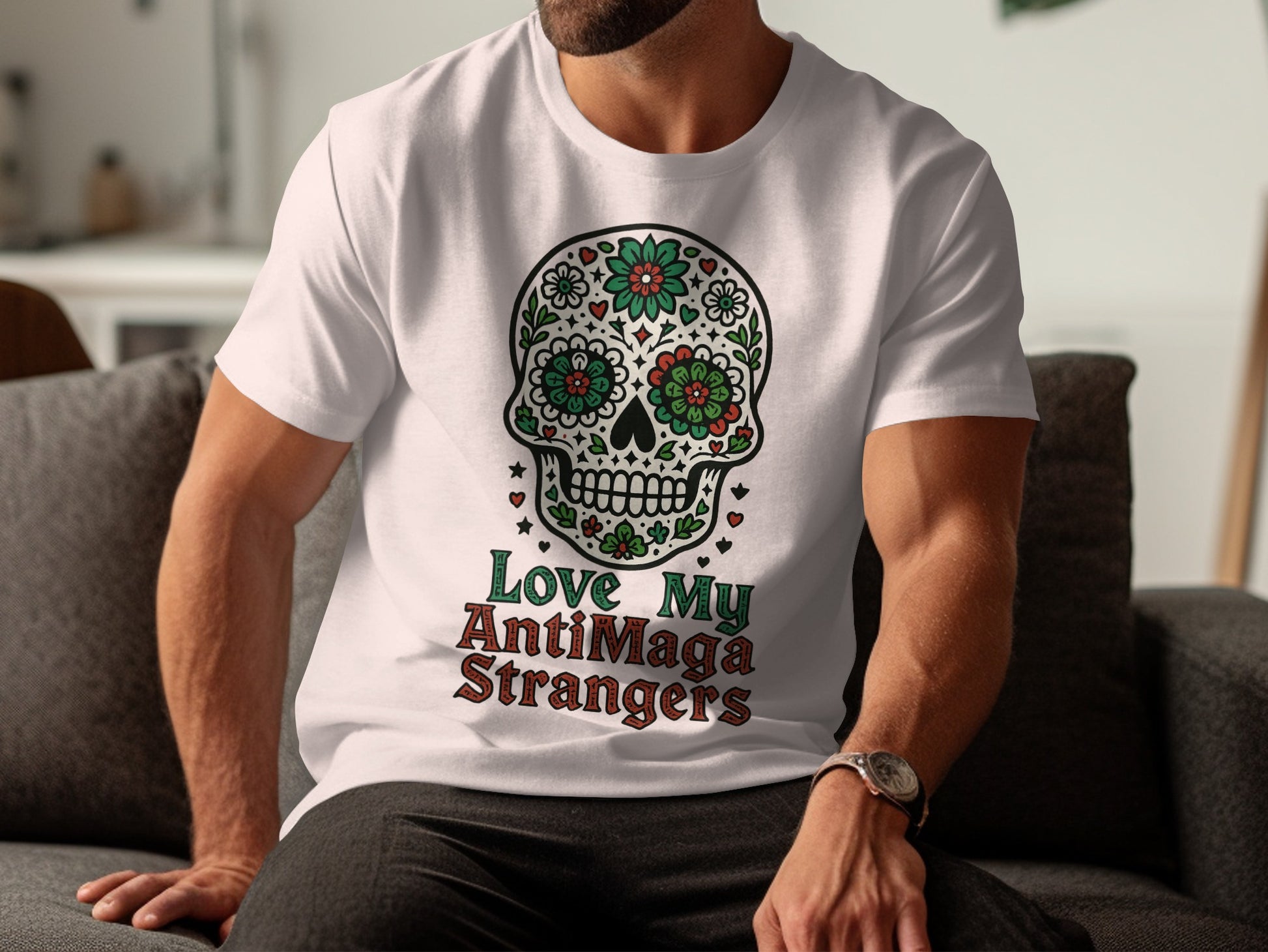 Love My AntiMaga Strangers Skull T-shirt