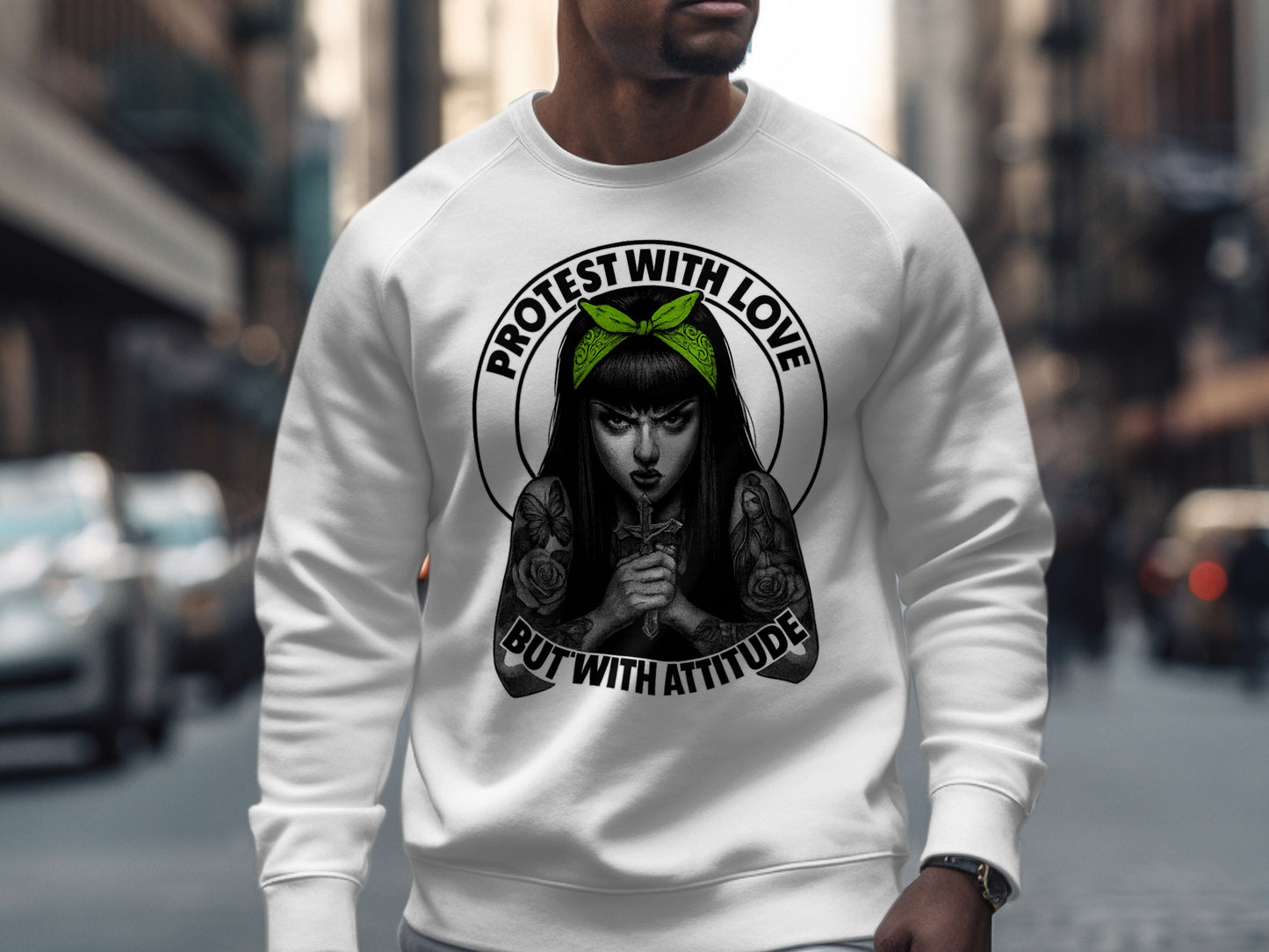 Protest With Love But With Attitude sweatshirt