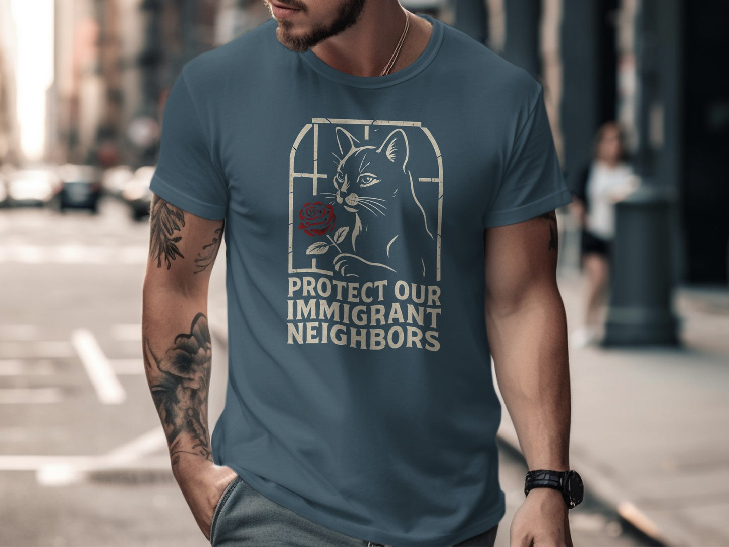 Protect Our Immigrant Neighbors Cat T-Shirt