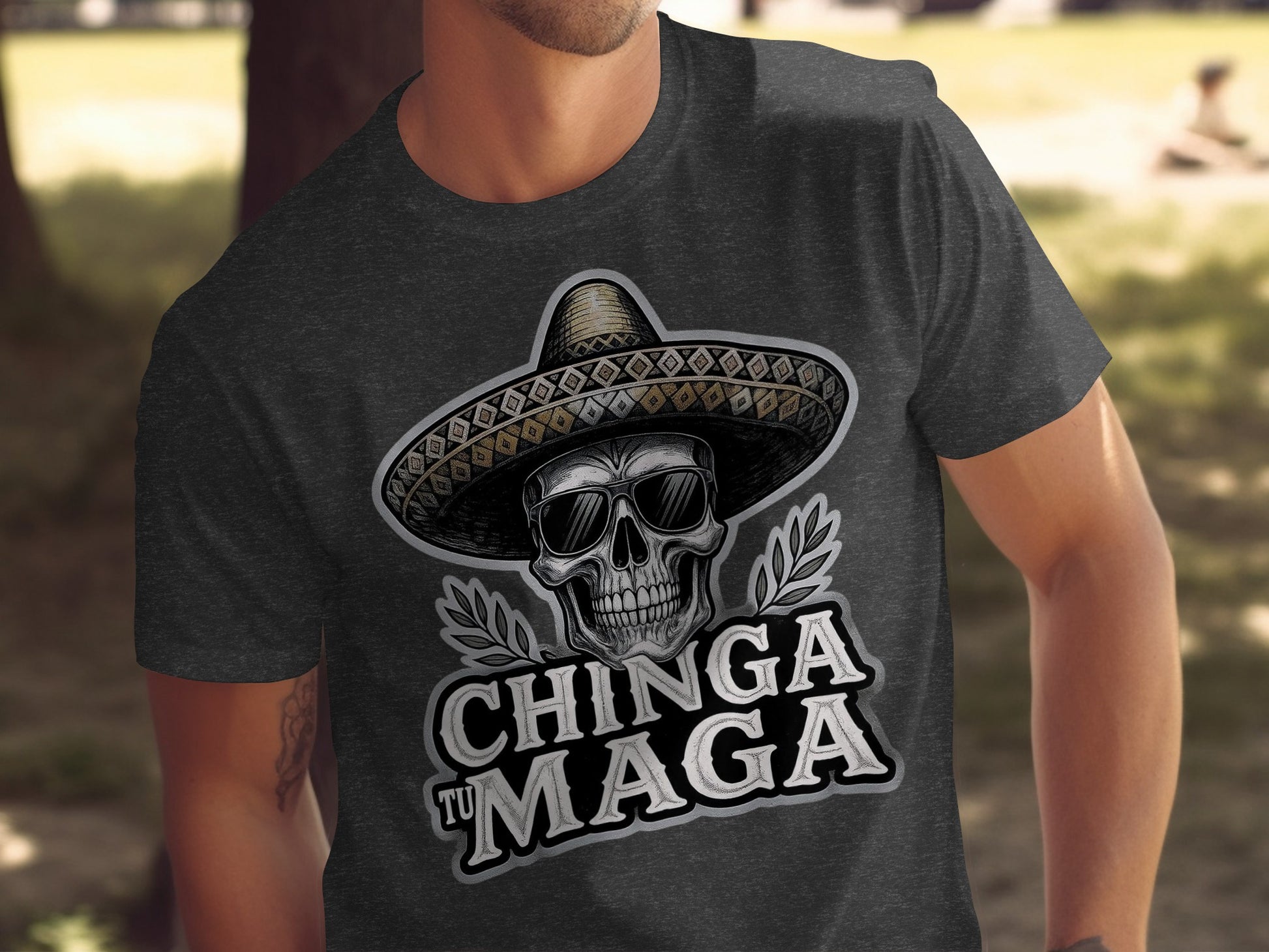 Chinga Tu Maga Skull Design Spanish Funny T-Shirt product type