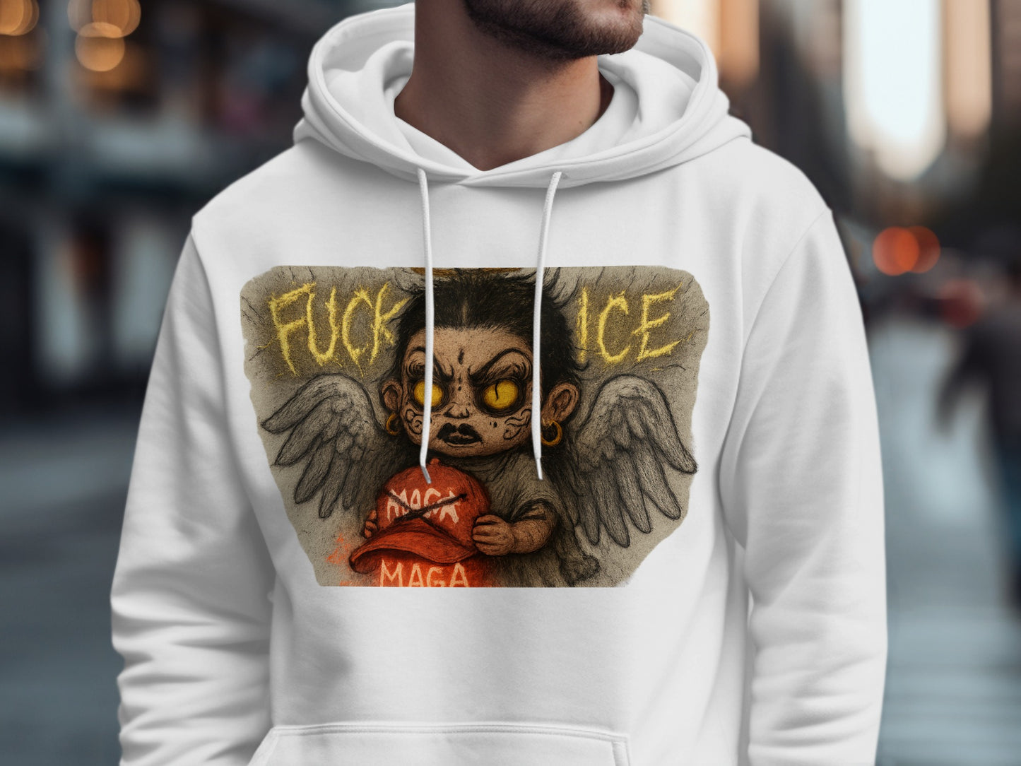 Edgy Graphic Statement Hoodie with Bold Artwork product