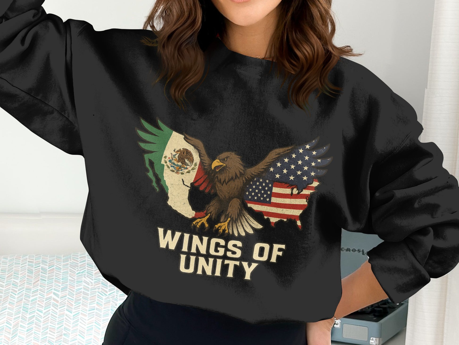 Wings of Unity Mexican American Eagle sweatshirt product