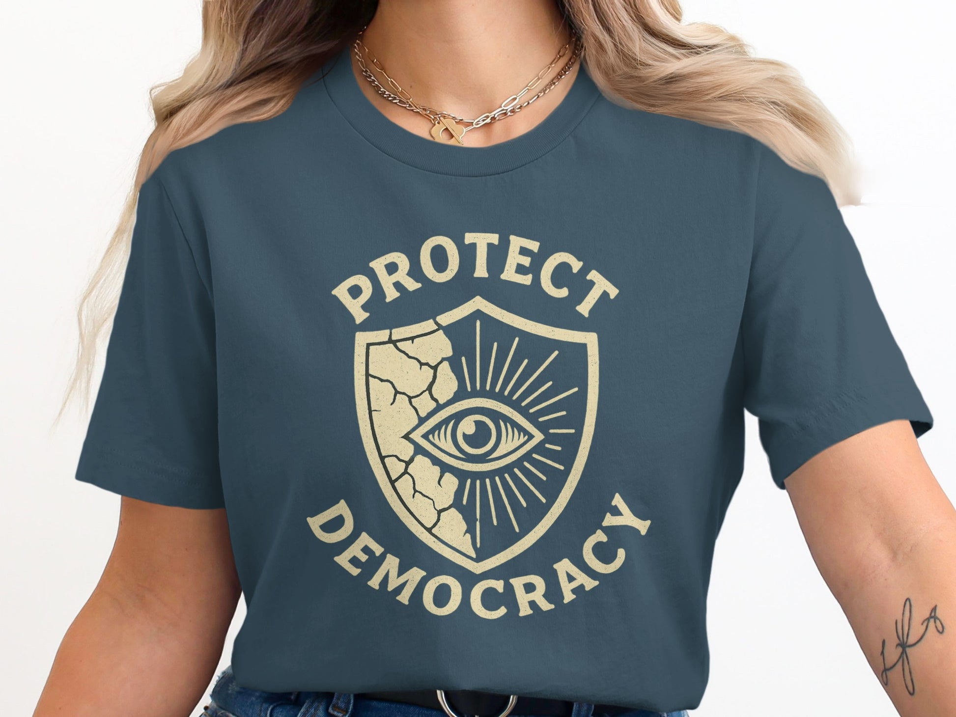 Protect Democracy Graphic Shield Design Shirt product