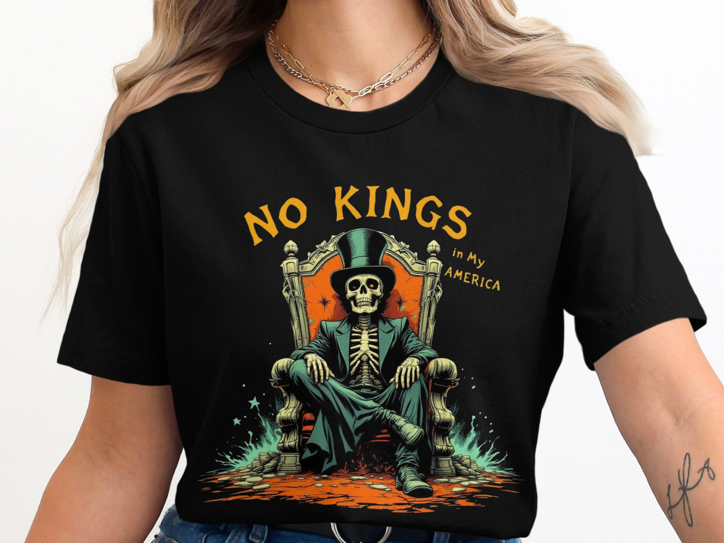 No Kings in My America Skeleton Graphic Tee product