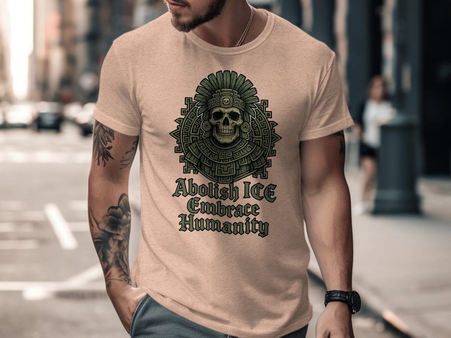 Abolish ICE Embrace Humanity Skull Design Shirt