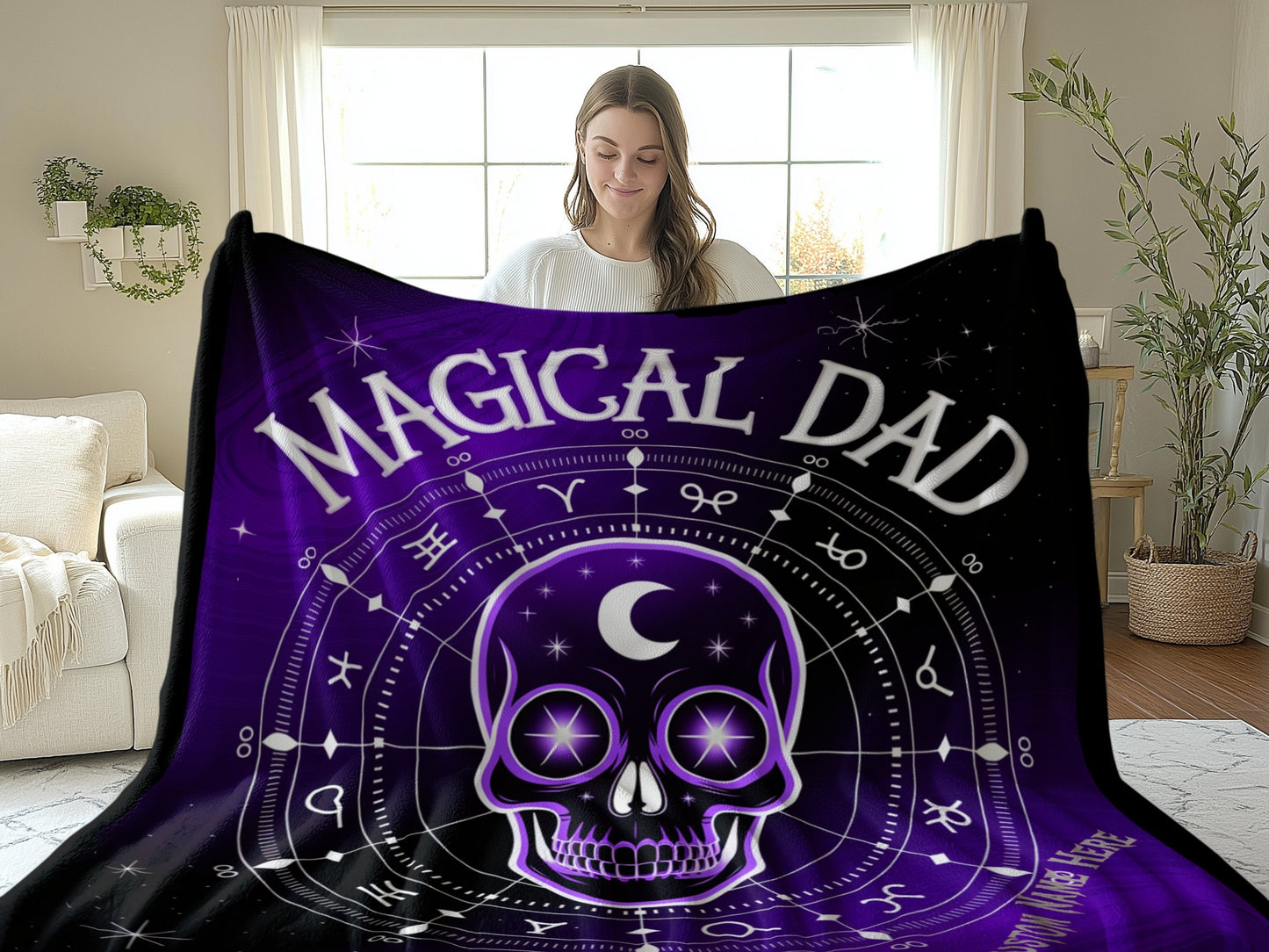Magical Dad Purple Skull Design Blanket product